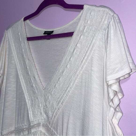 Torrid White Babydoll Blouse Top Women Size 1X Cottagecore Boho Soft Girl Casual - Picture 2 of 9